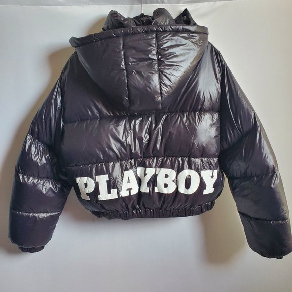Women's Black PLAYBOY Puffer Jacket | Size XL. Nwt - Picture 5 of 7